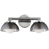 Domain 2 Light Wall Sconce By Studio M, Finish: Polished Chrome, Shades Color: Mirror Smoke
