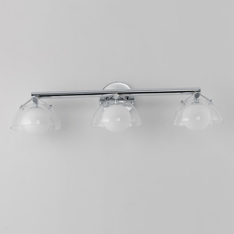 Domain 3 Light Wall Sconce By Studio M, Finish: Polished Chrome, Shades Color: Clear
