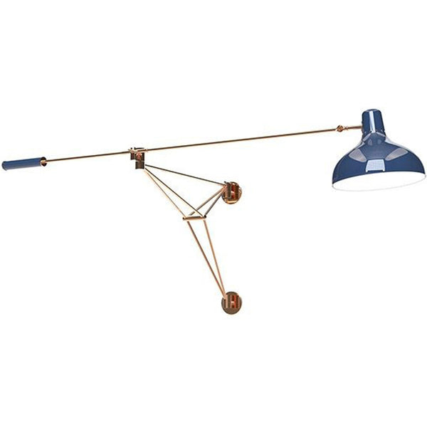 Copper Plated and Glossy Blue Diana Wall Lamp by Delightfull