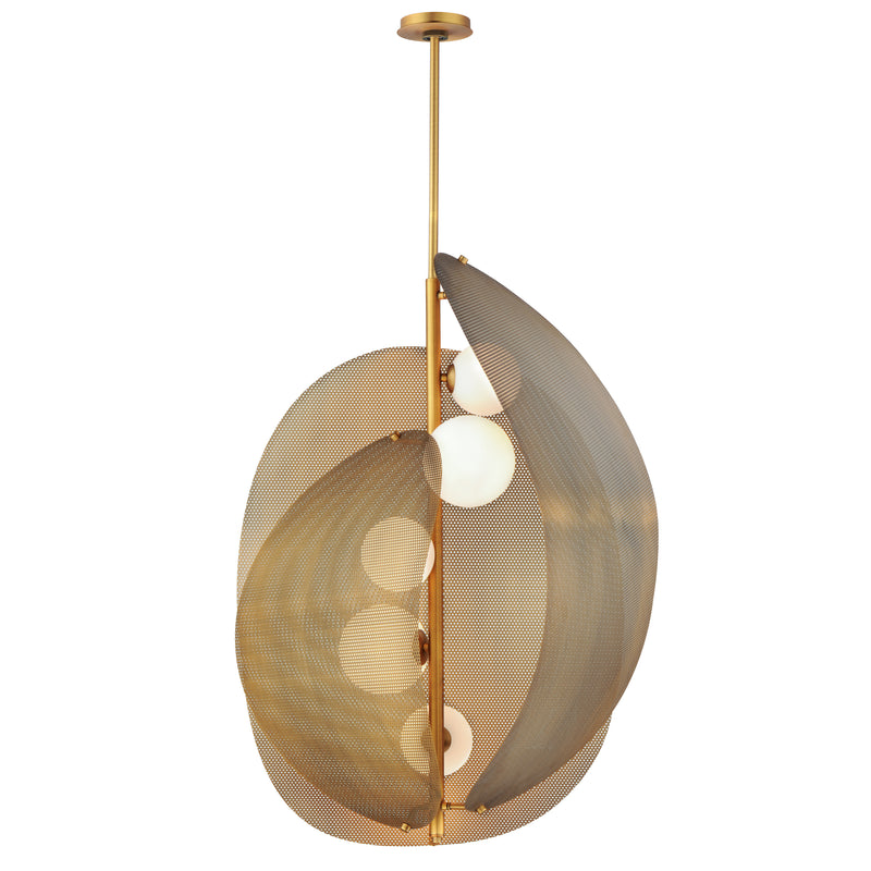 Chips Vertical Suspension By Studio M, Finish: Natural Aged Brass