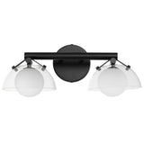 Domain 2 Light Wall Sconce By Studio M, Finish: Black, Shades Color: Clear