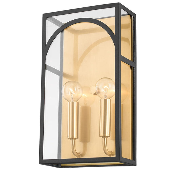 Addison Wall Sconce By Mitzi, Finish: Aged Brass / Textured Black