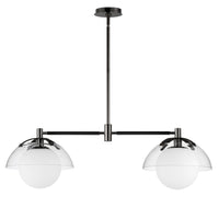 Domain 2 Light Suspension By Studio M, Finish: Black Chrome