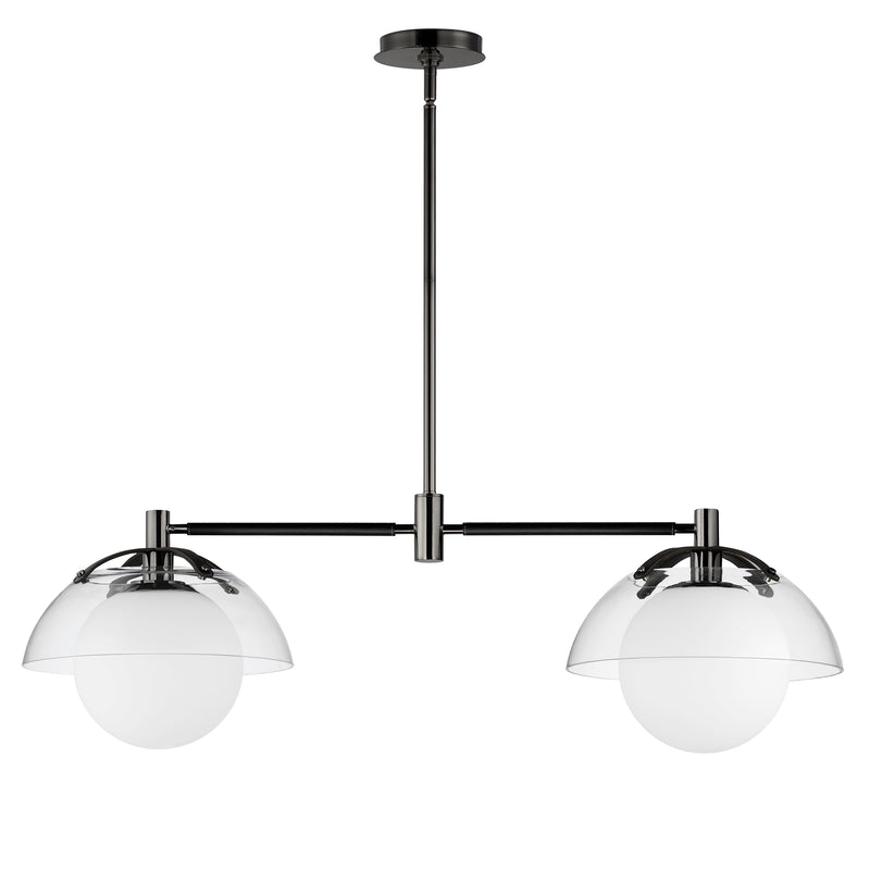 Domain 2 Light Suspension By Studio M, Finish: Black Chrome
