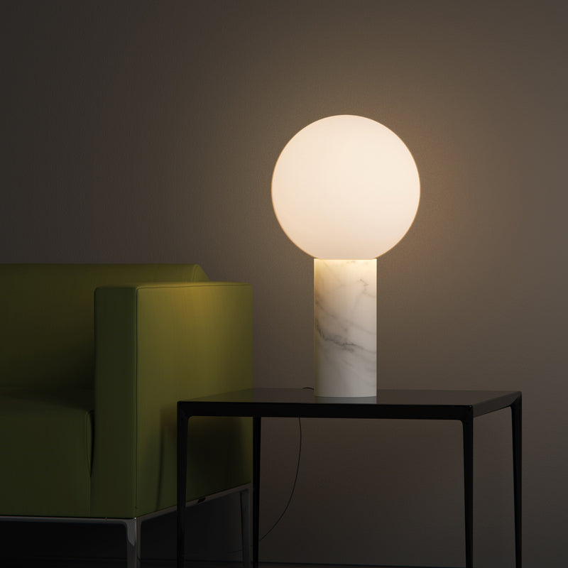 Pilar Table Lamp By Pablo, Finish: Carrara White