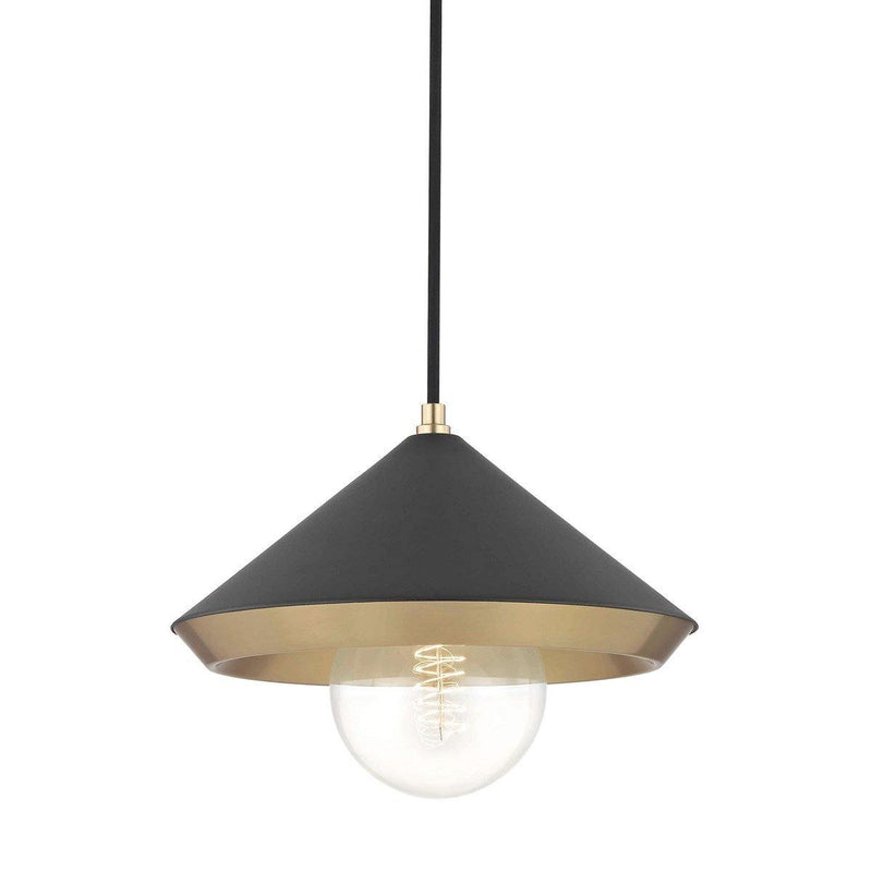 Marnie Pendant by Mitzi, Color: Black, Finish: Brass Aged, Size: Large | Casa Di Luce Lighting