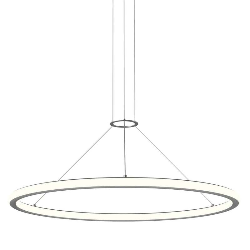 Luna Round LED Pendant By Sonneman Lighting, Size: Small, Finish: Bright Satin Aluminum