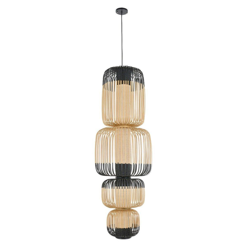 Bamboo 4 Light Suspension by Forestier, Finish: White, ,  | Casa Di Luce Lighting