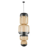 Bamboo 4 Light Suspension by Forestier, Finish: Black, ,  | Casa Di Luce Lighting