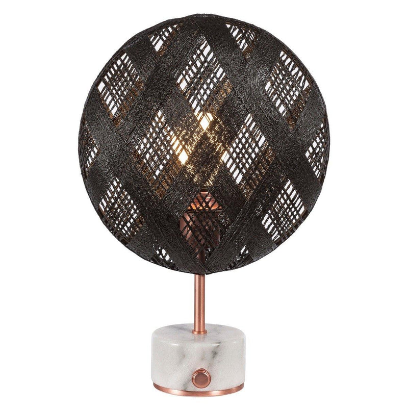 Chanpen Diamond Table Lamp by Forestier, Color: Black, Finish: Copper, Size: Small | Casa Di Luce Lighting