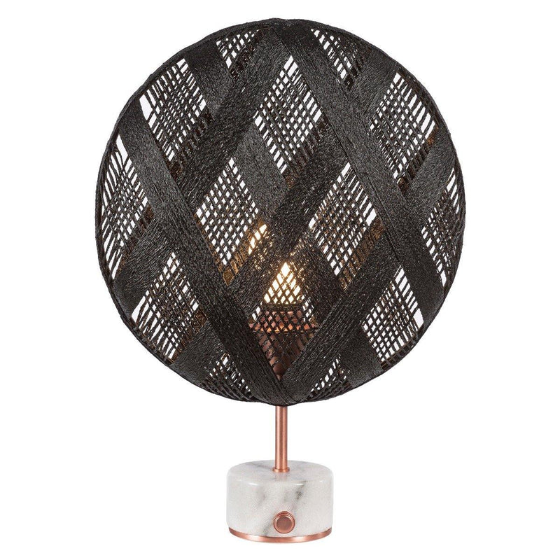 Chanpen Diamond Table Lamp by Forestier, Color: Black, Finish: Copper, Size: Large | Casa Di Luce Lighting