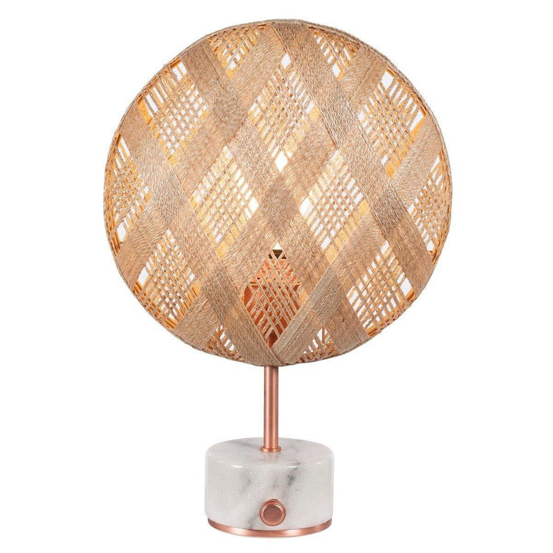 Chanpen Diamond Table Lamp by Forestier, Color: Natural-Forestier, Finish: Copper, Size: Small | Casa Di Luce Lighting