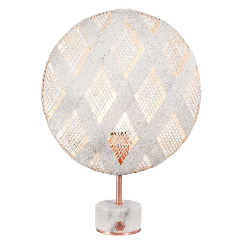 Chanpen Diamond Table Lamp by Forestier, Color: White, Finish: Copper, Size: Small | Casa Di Luce Lighting