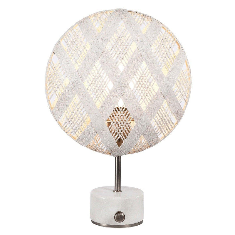 Chanpen Diamond Table Lamp by Forestier, Color: White, Finish: Gunmetal - Tech, Size: Small | Casa Di Luce Lighting
