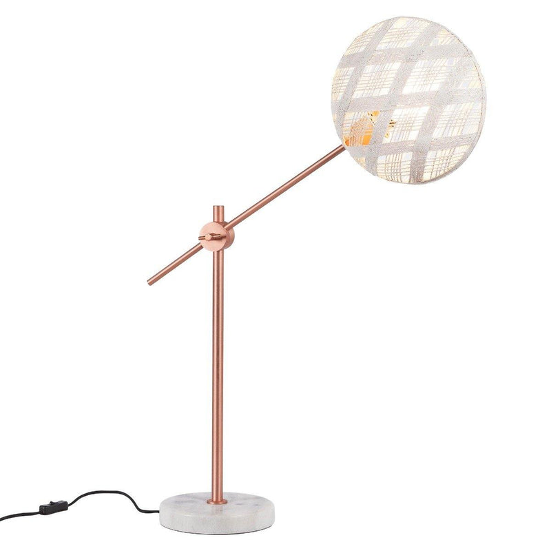 Chanpen Diamond Desk Lamp by Forestier, Color: White, Black, Natural-Forestier, Finish: Copper, Gunmetal - Tech, Size: Small, Large | Casa Di Luce Lighting