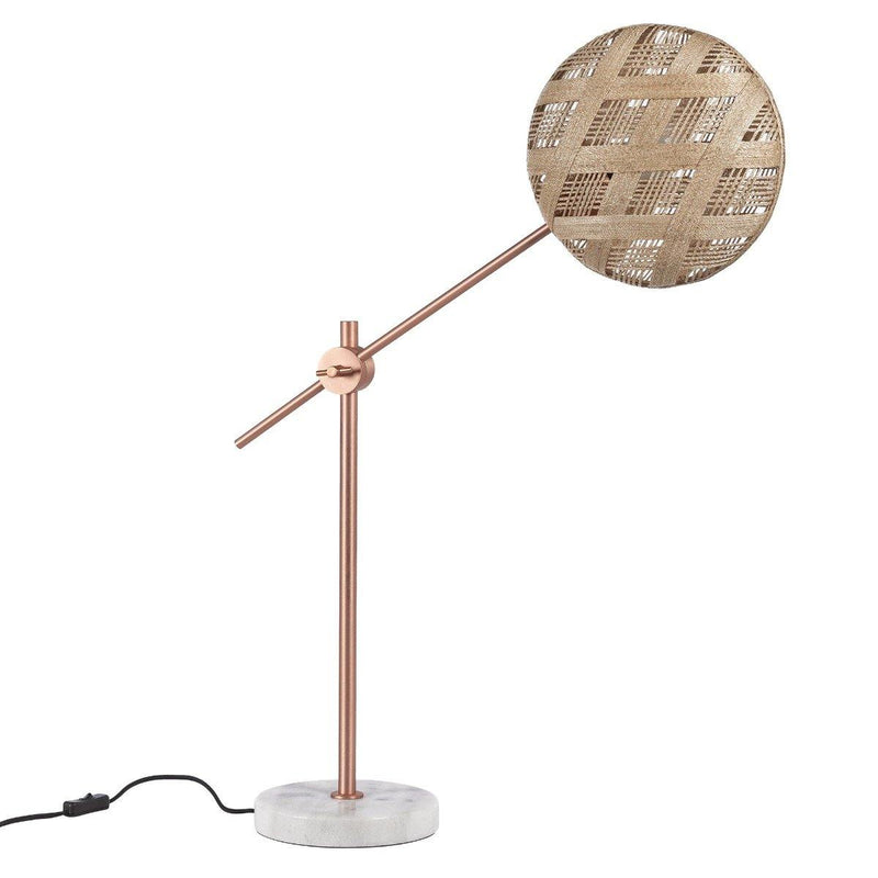 Chanpen Diamond Desk Lamp by Forestier, Color: White, Black, Natural-Forestier, Finish: Copper, Gunmetal - Tech, Size: Small, Large | Casa Di Luce Lighting