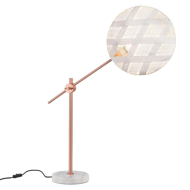 Chanpen Diamond Desk Lamp by Forestier, Color: White, Finish: Copper, Size: Large | Casa Di Luce Lighting