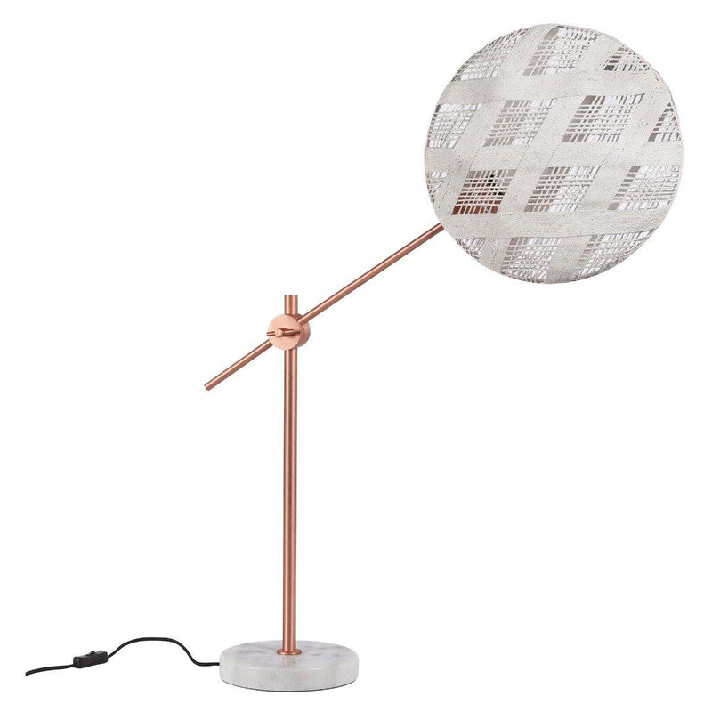 Chanpen Diamond Desk Lamp by Forestier, Color: White, Black, Natural-Forestier, Finish: Copper, Gunmetal - Tech, Size: Small, Large | Casa Di Luce Lighting