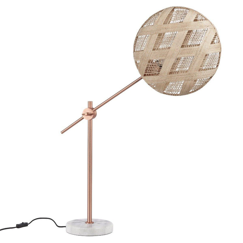Chanpen Diamond Desk Lamp by Forestier, Color: White, Black, Natural-Forestier, Finish: Copper, Gunmetal - Tech, Size: Small, Large | Casa Di Luce Lighting