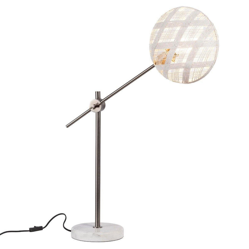 Chanpen Diamond Desk Lamp by Forestier, Color: White, Finish: Gunmetal - Tech, Size: Small | Casa Di Luce Lighting
