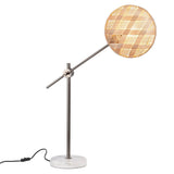 Chanpen Diamond Desk Lamp by Forestier, Color: Natural-Forestier, Finish: Gunmetal - Tech, Size: Small | Casa Di Luce Lighting