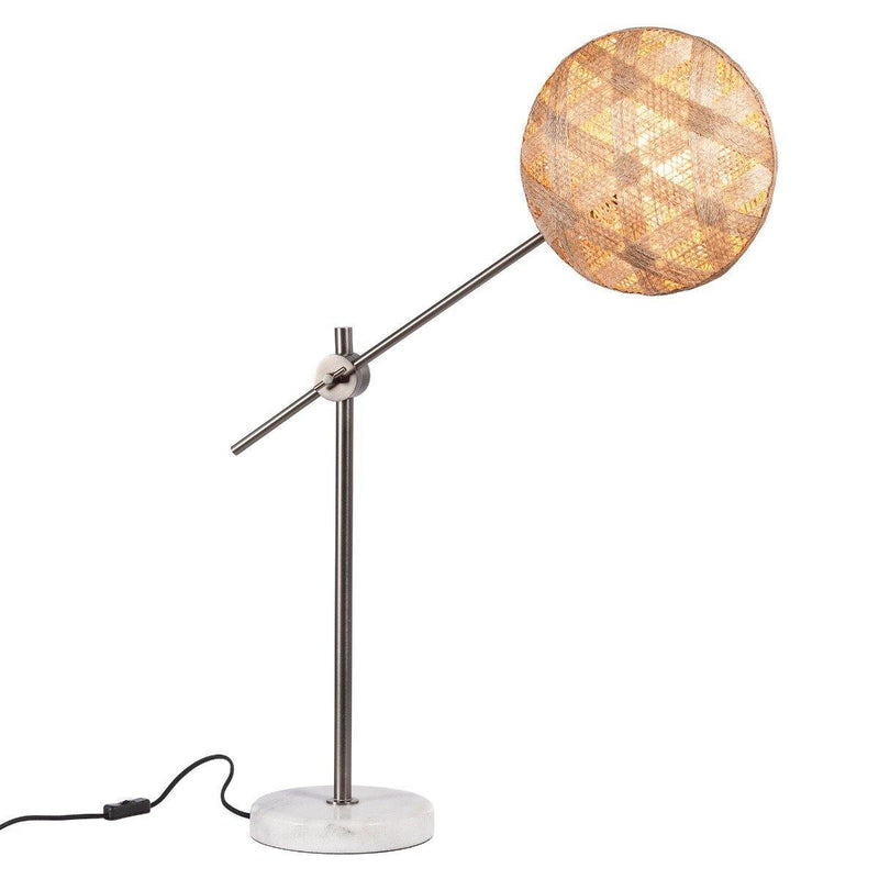 Chanpen Hexagon Desk lamp by Forestier, Color: Natural-Forestier, Finish: Gunmetal - Tech, Size: Small | Casa Di Luce Lighting