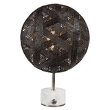 Chanpen Hexagon Table Lamp by Forestier, Color: White, Black, Natural-Forestier, Finish: Copper, Gunmetal - Tech, Size: Small, Large | Casa Di Luce Lighting