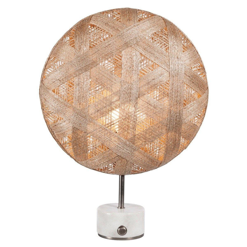 Chanpen Hexagon Table Lamp by Forestier, Color: Natural-Forestier, Finish: Gunmetal - Tech, Size: Large | Casa Di Luce Lighting