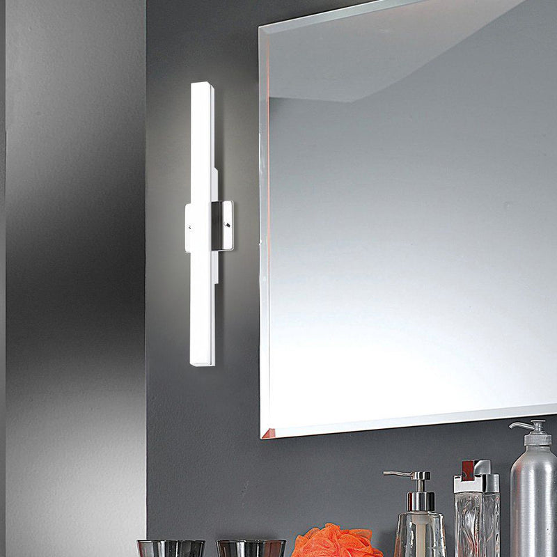 Toretta Mirror Light By Eglo - White color vertical in bathroom