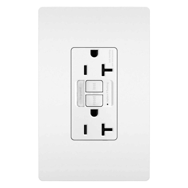 Radiant 20A Tamper Resistant Self Test GFCI Outlet with Night Light - Casa Di Luce