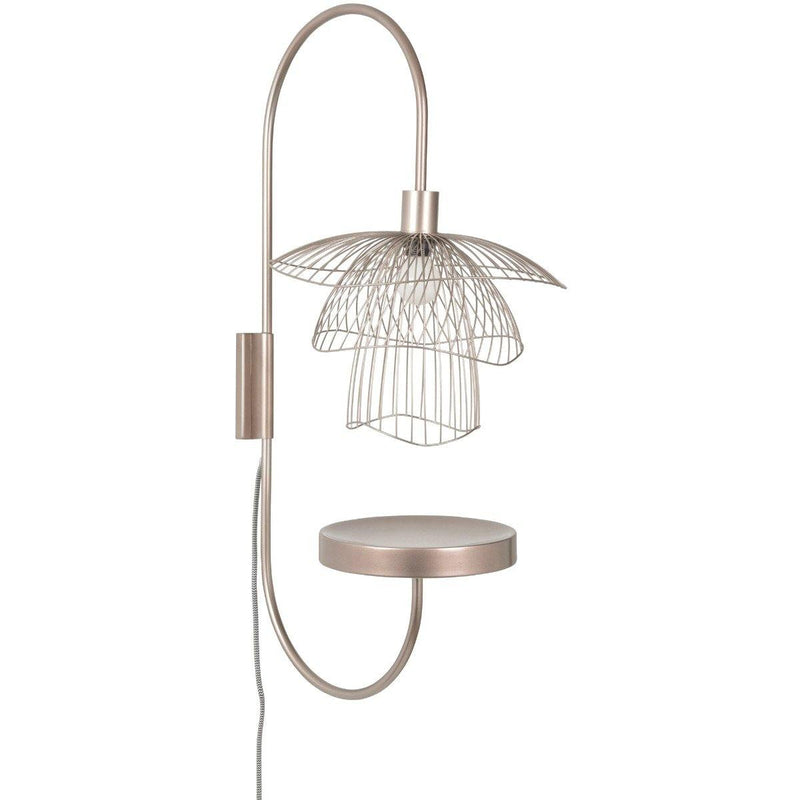 Metallic taupe Papillon Wall Sconce with Shelf by Forestier
