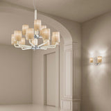 Can Can Two-Tier Chandelier by Sylcom, Color: Milk White Ivory - Sylcom, Number of Lights: 3+9,  | Casa Di Luce Lighting