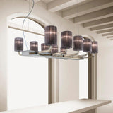 Can Can Double Linear Chandelier by Sylcom, Color: Milk White Clear - Sylcom, Number of Lights: 6,  | Casa Di Luce Lighting