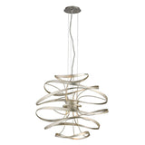 Calligraphy Chandelier by Corbett, Finish: Silver Leaf with Polished Stainless-Corbett Lighting, Size: Small,  | Casa Di Luce Lighting