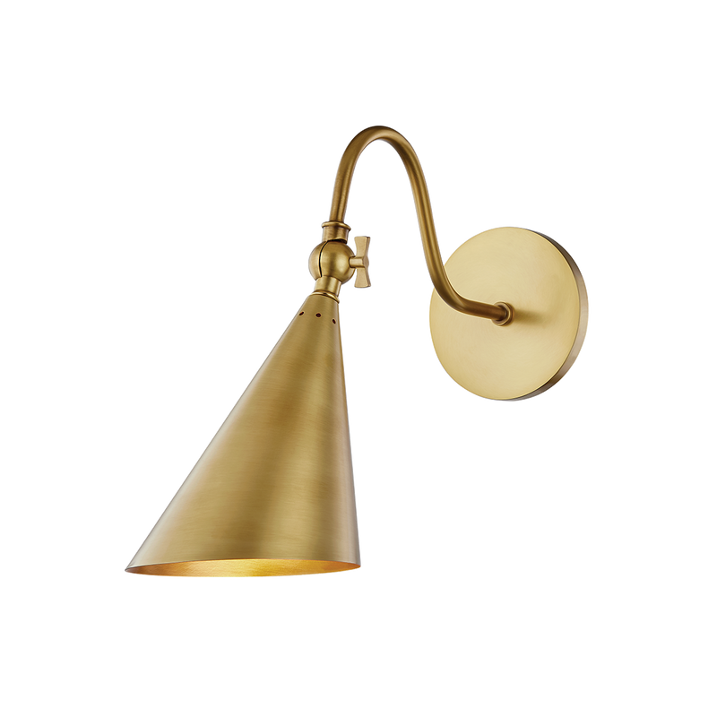Lupe Wall Sconce By Mitzi - Aged Brass