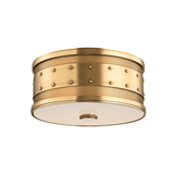 Gaines Flushmount by Hudson Valley, Finish: Brass Aged, Nickel Polished, Aged Old Bronze-Hudson Valley, Historic Nickel-Hudson Valley, Size: Small, Large,  | Casa Di Luce Lighting