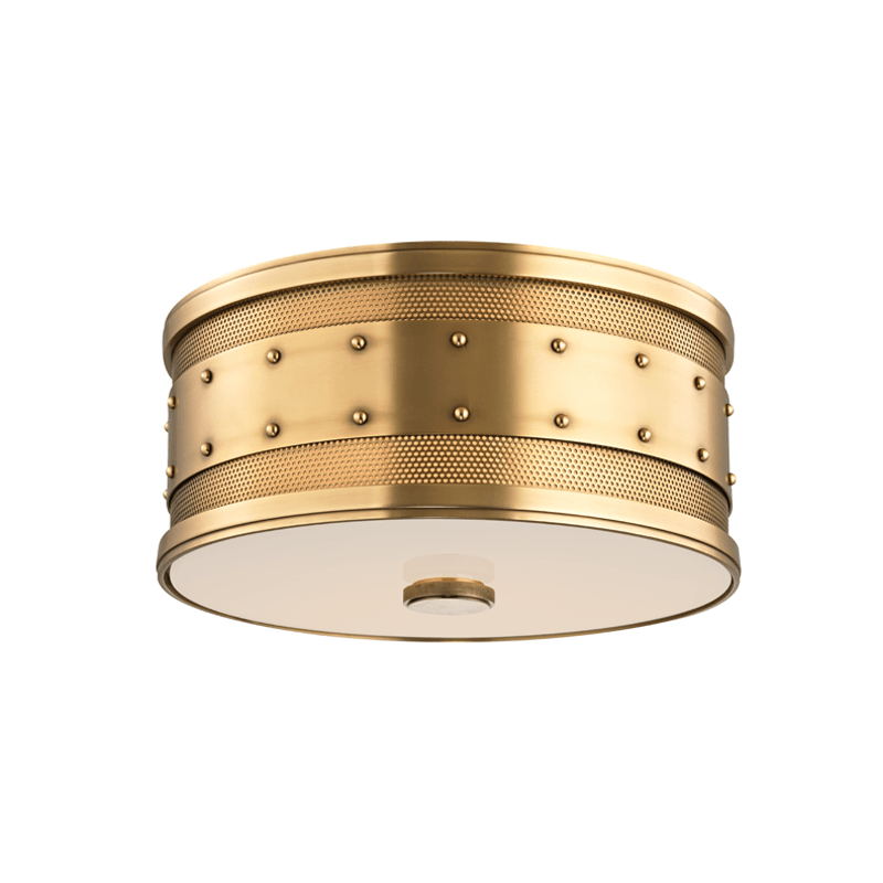 Gaines Flushmount by Hudson Valley, Finish: Brass Aged, Size: Small,  | Casa Di Luce Lighting