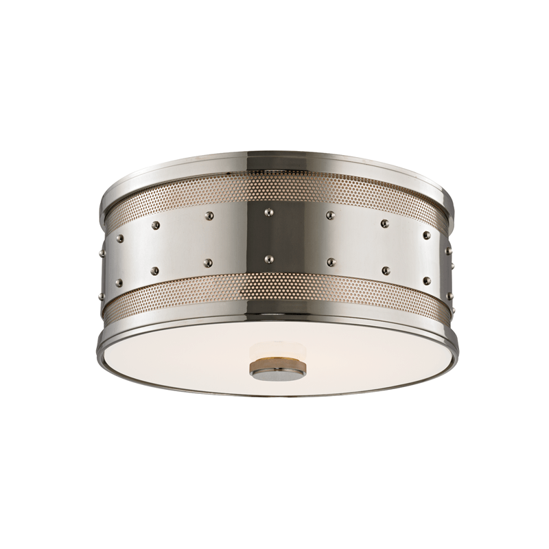 Gaines Flushmount by Hudson Valley, Finish: Nickel Polished, Size: Small,  | Casa Di Luce Lighting