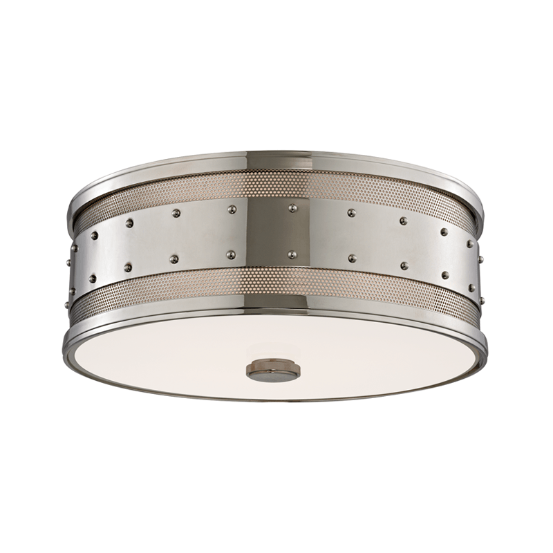 Gaines Flushmount by Hudson Valley, Finish: Nickel Polished, Size: Large,  | Casa Di Luce Lighting