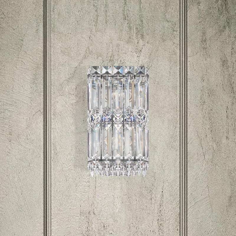Medium Polished Stainless Steel Quantum Wall Sconce by Schonbek