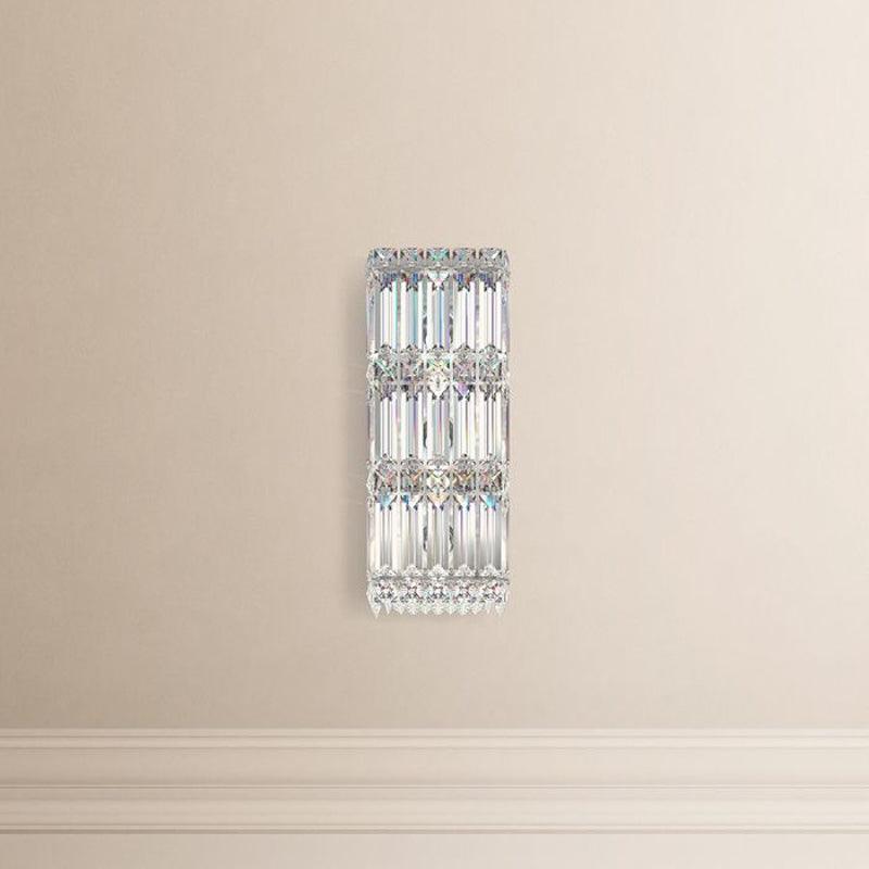 Large Polished Stainless Steel Quantum Wall Sconce by Schonbek