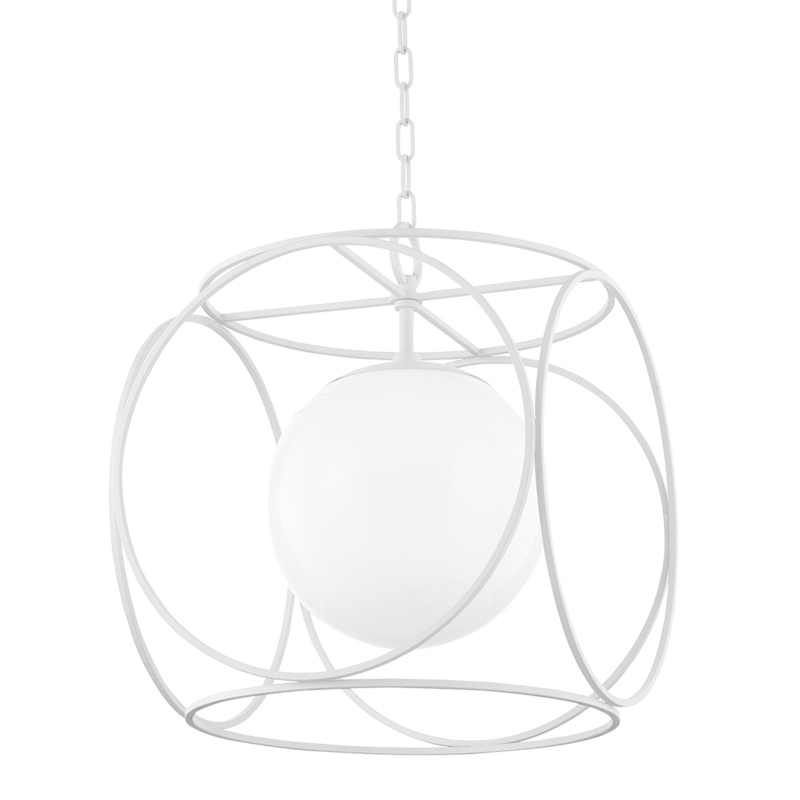 Claire Pendant Light By Mitzi - Textured White Large