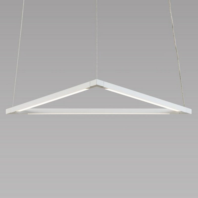 Matte White Z-Bar Triangle LED Pendant by Koncept