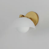 Domain Wall Sconce By Studio M, Finish: Natural Aged Brass, Shade Color: Frosted