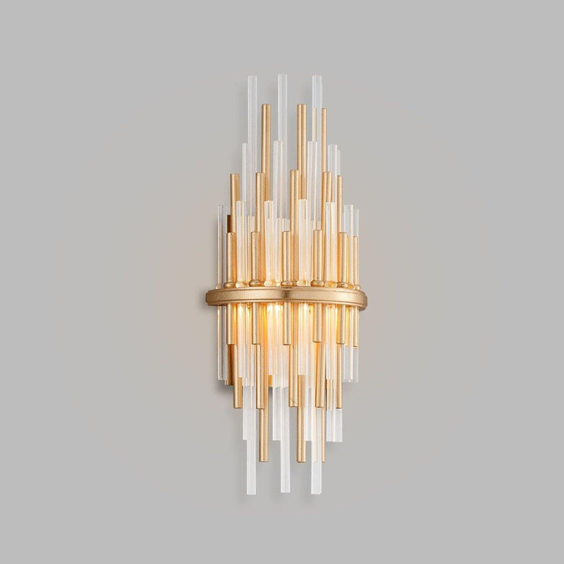 Gold Leaf with Polished Stainless-Small Theory Wall Sconce by Corbett Lighting
