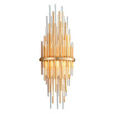 Gold Leaf with Polished Stainless-Large Theory Wall Sconce by Corbett Lighting