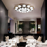 Large Shiny Gold Teo Ceiling Light in Restaurant