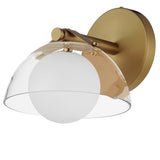 Domain Wall Sconce By Studio M, Finish: Natural Aged Brass, Shade Color: Clear