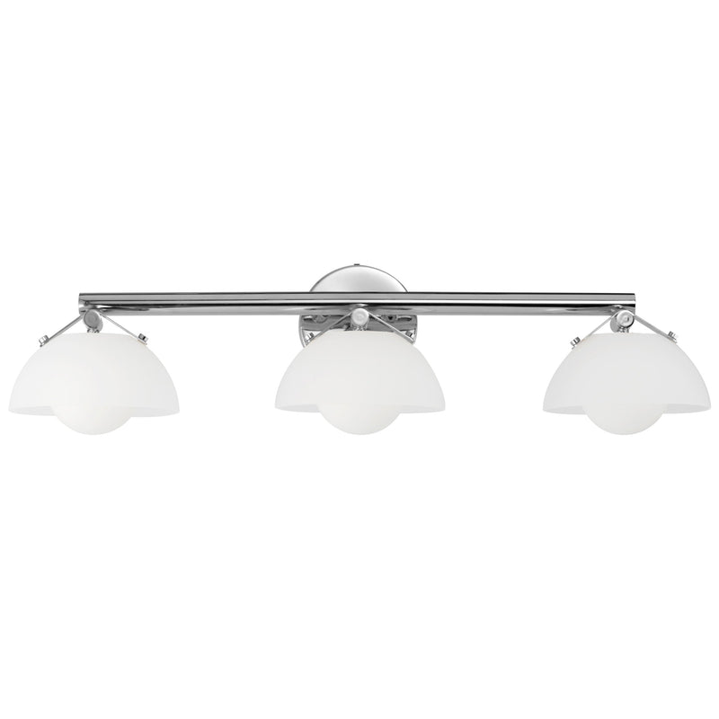Domain 3 Light Wall Sconce By Studio M, Finish: Polished Chrome, Shades Color: Frosted