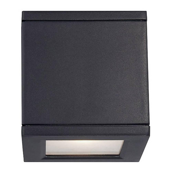 Black Rubix Outdoor Up and Down LED Wall Light by WAC Lighting
